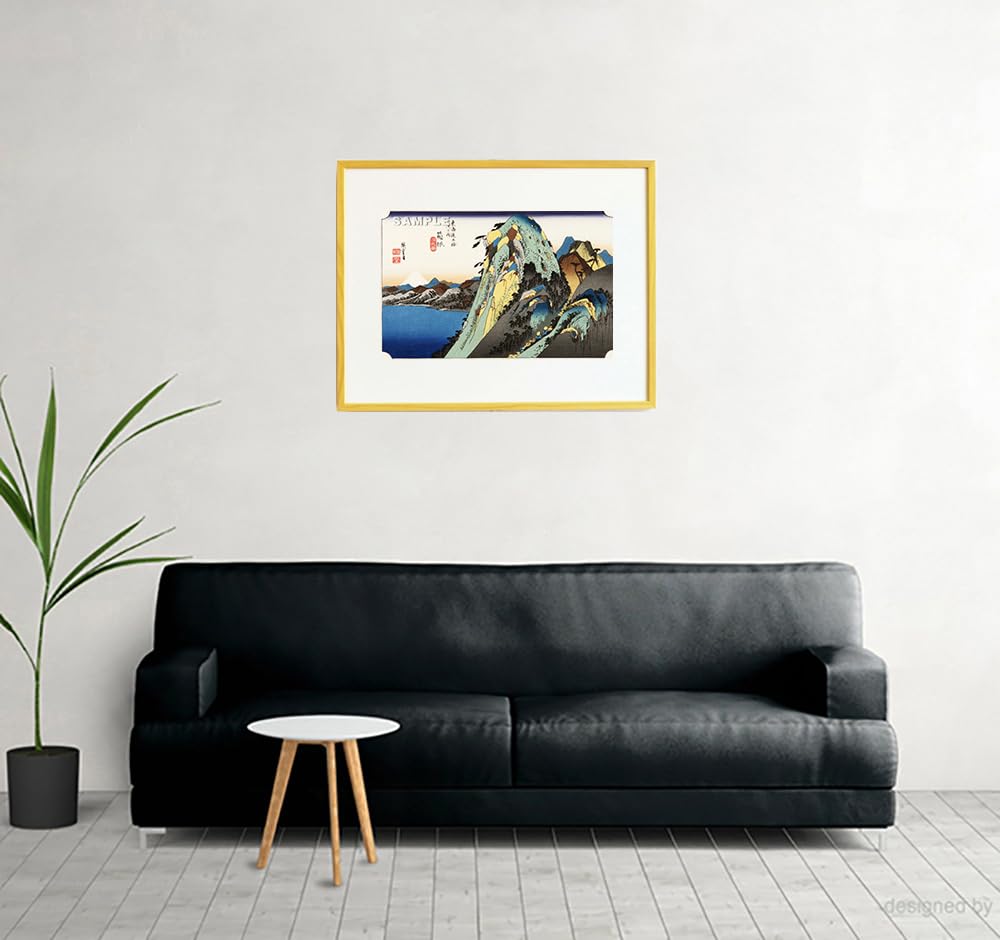 Amazon.co.jp: 真作保証 東京都伝統工芸品 額装 歌川広重 木版画